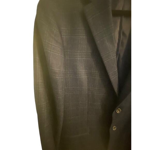 Jos A Bank 1905 Brrr Comfort Tailored Wool Blazer Navy Windowpane Men’s 44L - Picture 13 of 16